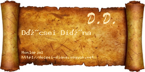 Décsei Diána névjegykártya