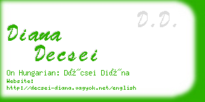 diana decsei business card